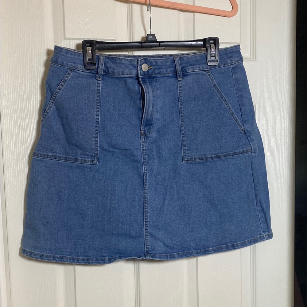 Marc New York Blue A-Line Mini Skirt